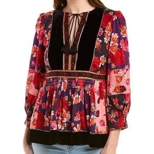 Johnny Was Kimmy Peasant Top, size S NWT